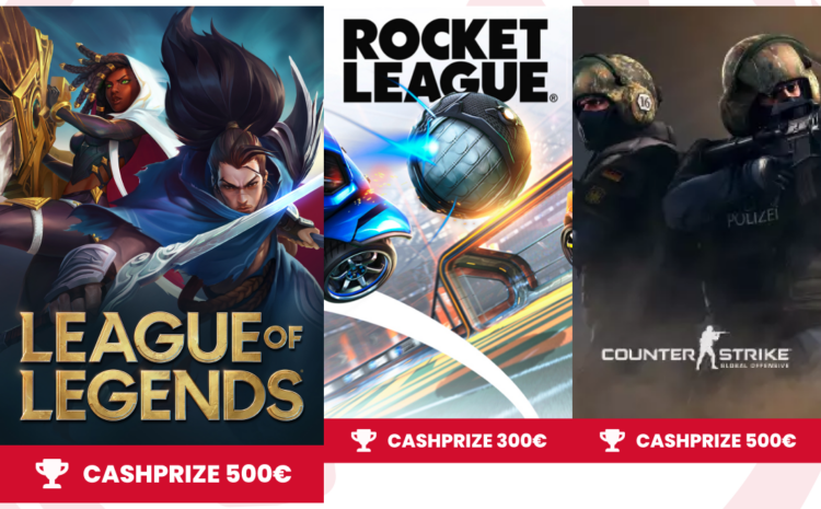  Tournois PC : League of Legends, Rocket League, CS:GO